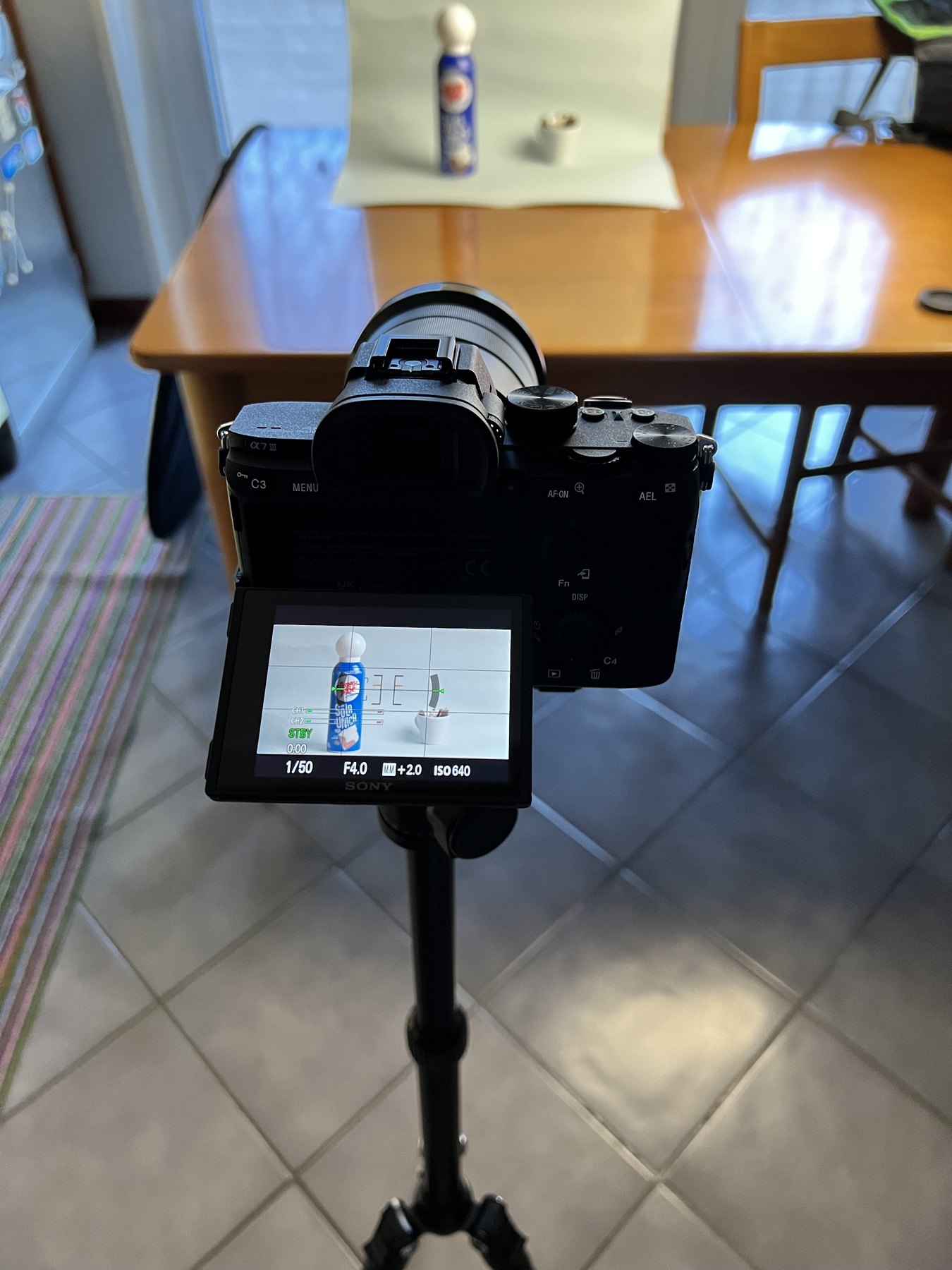 Fotocamera sul set della produzione Spray Pan